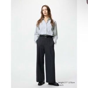 Uniqlo Brushed Jersey Wide Pants grey